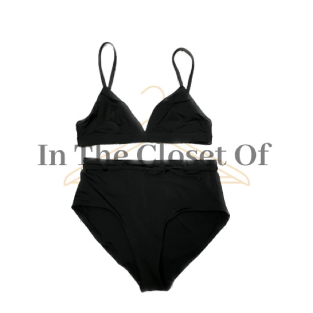 & OTHER STORIES Triangle and Belted High Waisted Bikini in Black